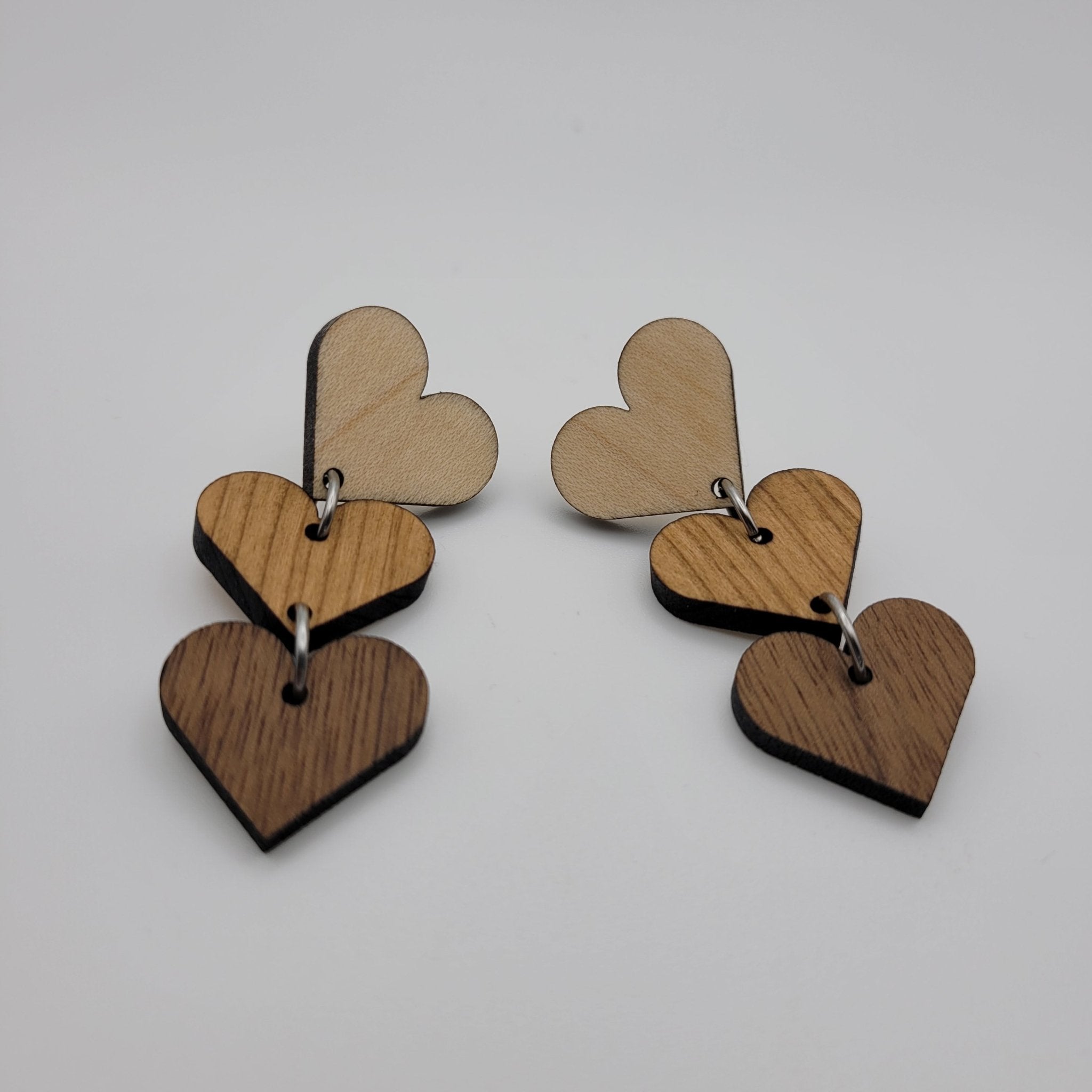 Triple Heart Earrings - 4 Arrows Creations
