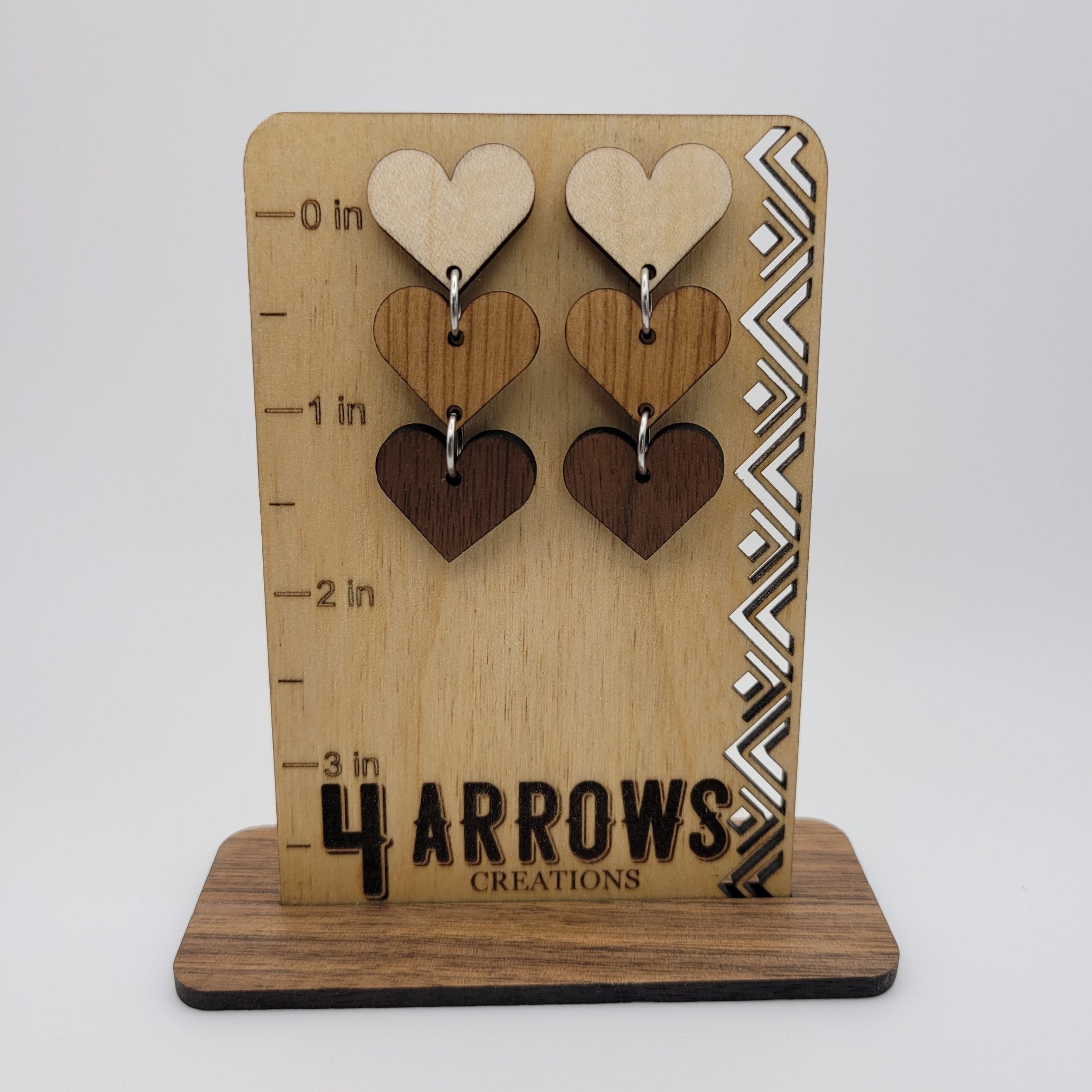 Triple Heart Earrings - 4 Arrows Creations