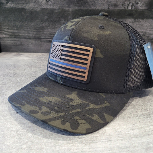 The Thin Blue Line Wooden Patch Hat