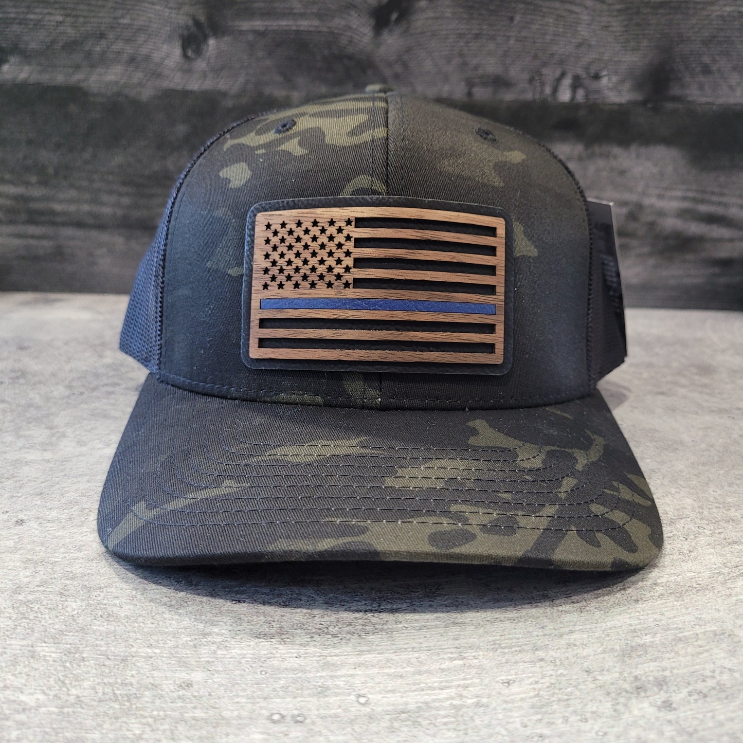 The Thin Blue Line Wooden Patch Hat