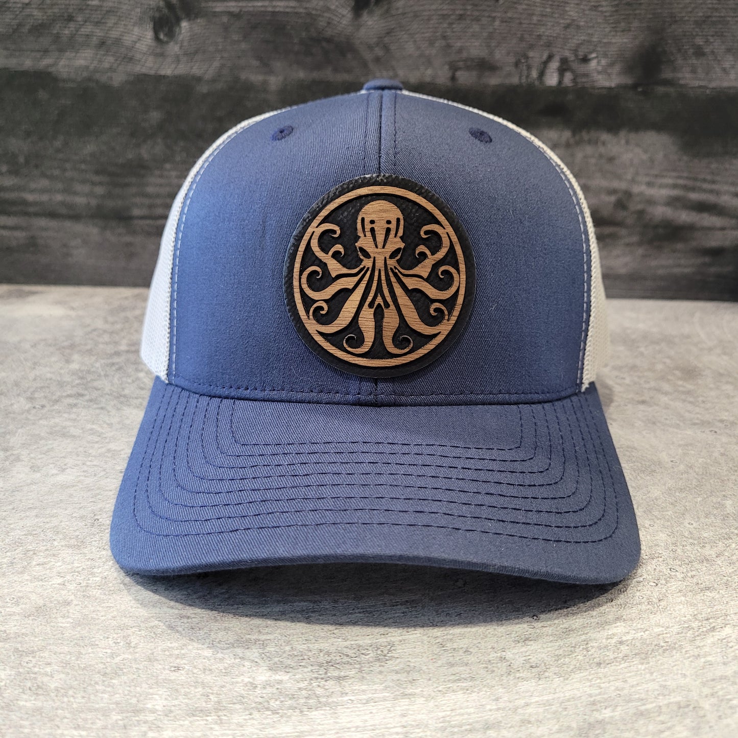 Octopus Wooden Patch Hat