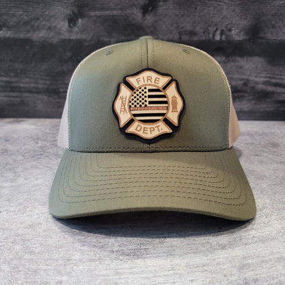 The Firefighter Wooden Patch Hat