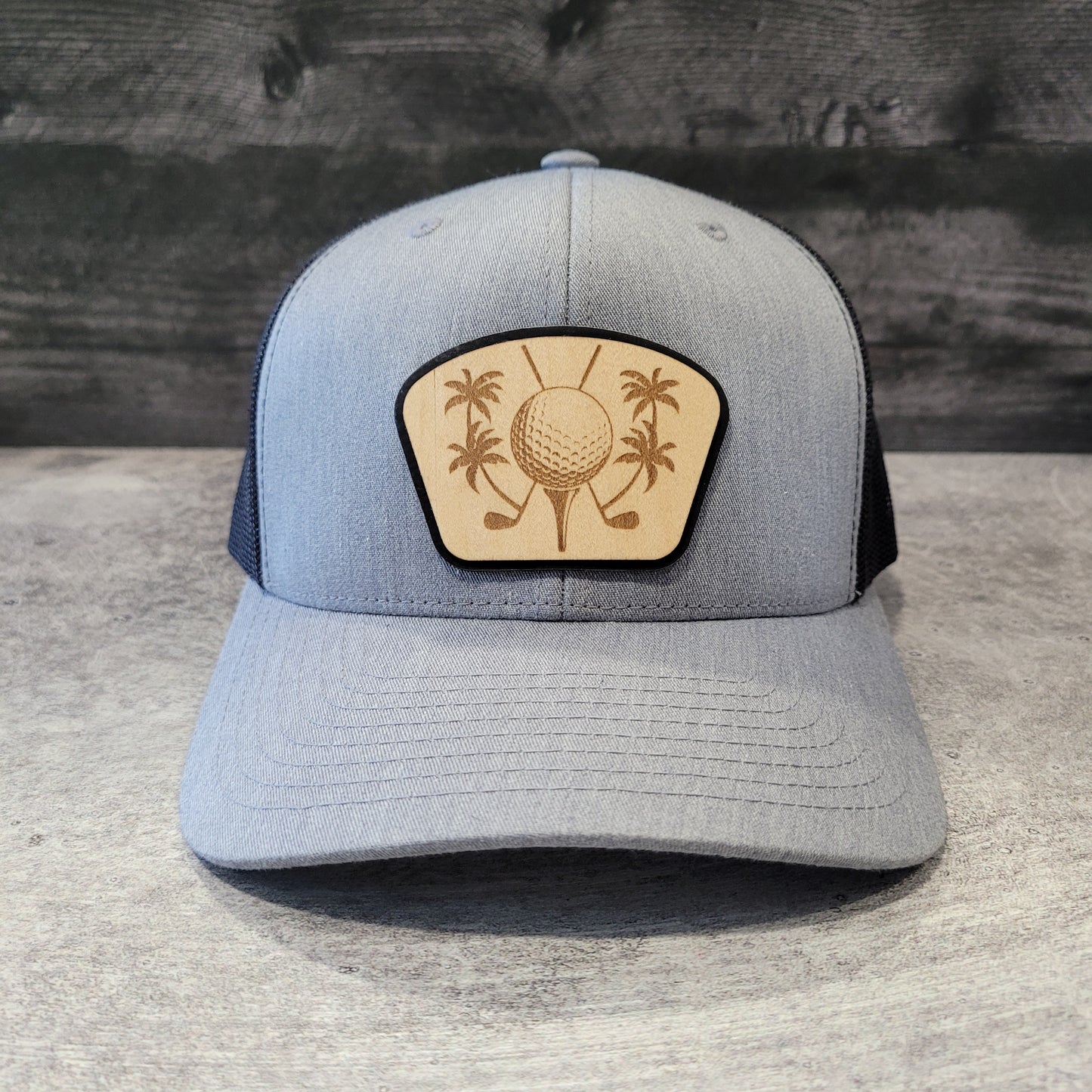 Tee Time Golf Wooden Patch Hat