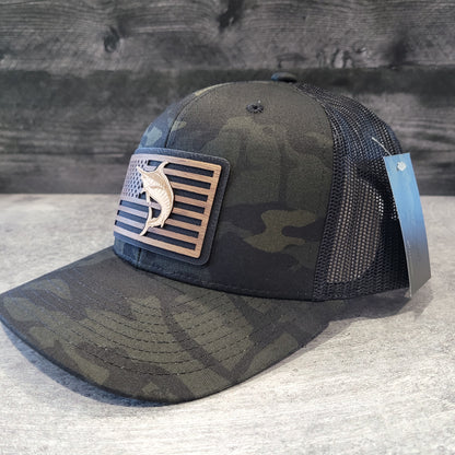 All American Marlin Wooden Patch Hat