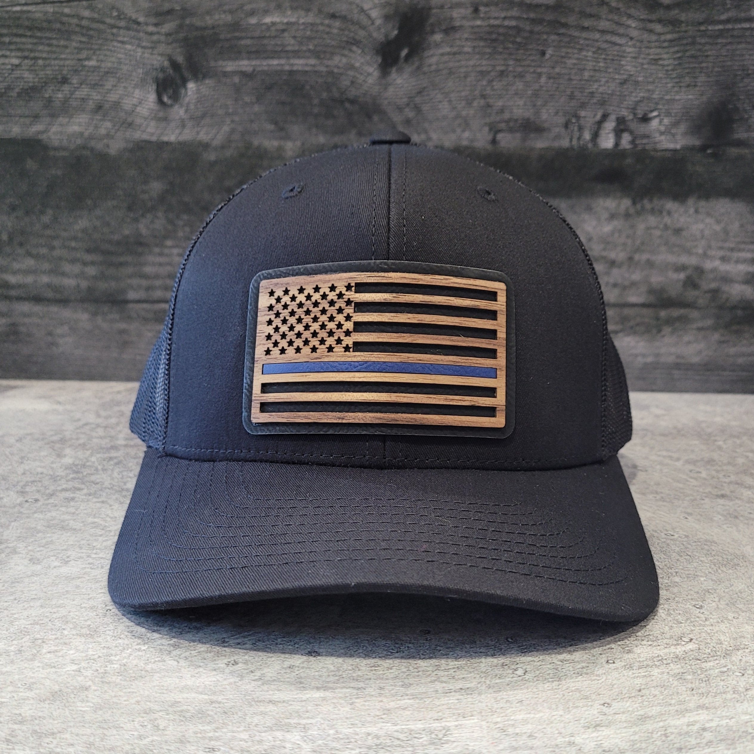 The Thin Blue Line Wooden Patch Hat