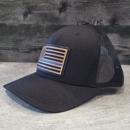 The Thin Blue Line Wooden Patch Hat