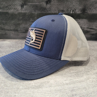 All American Marlin Wooden Patch Hat