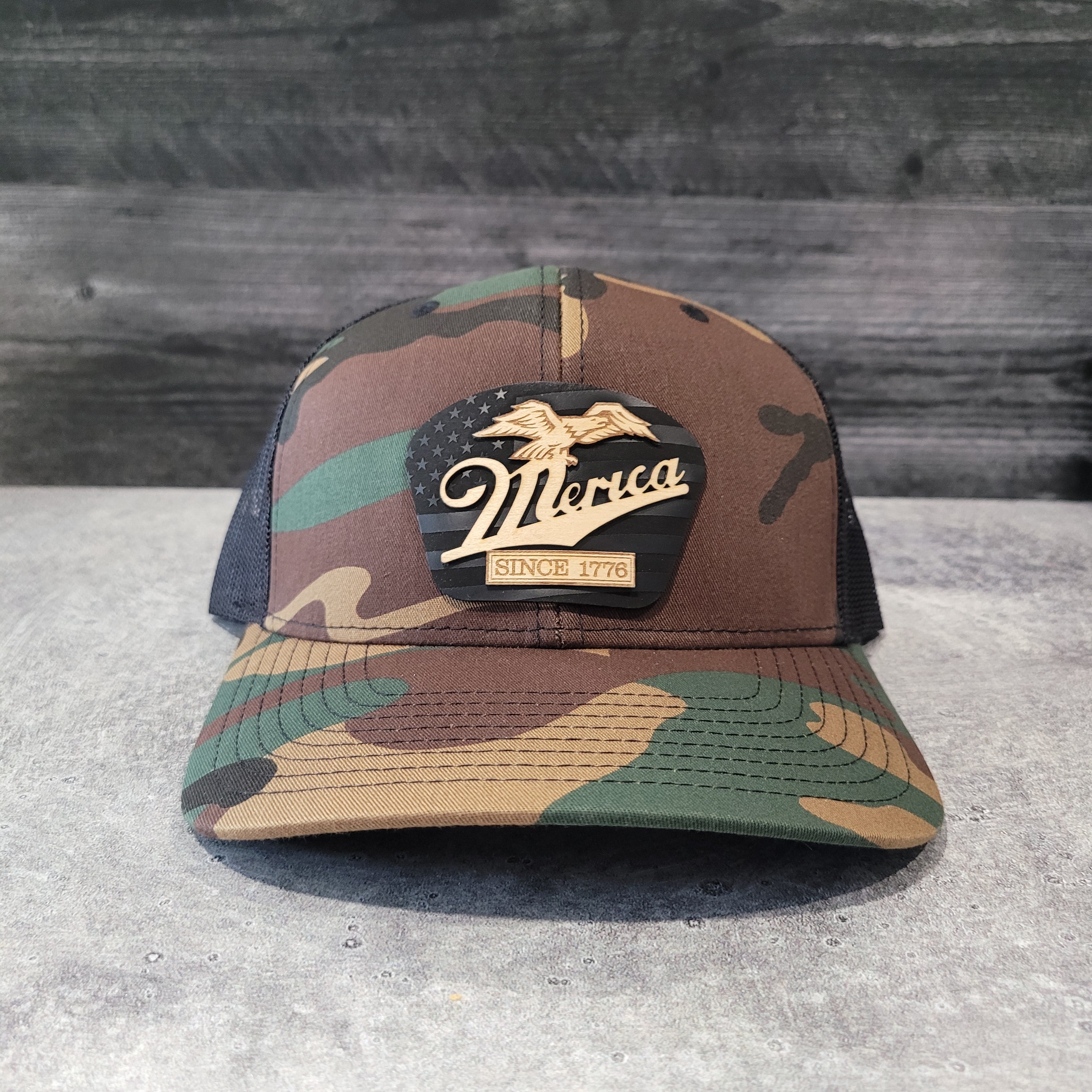 Merica Wooden Patch Hat