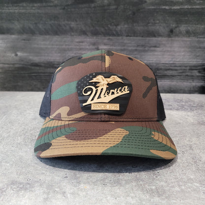 Merica Wooden Patch Hat