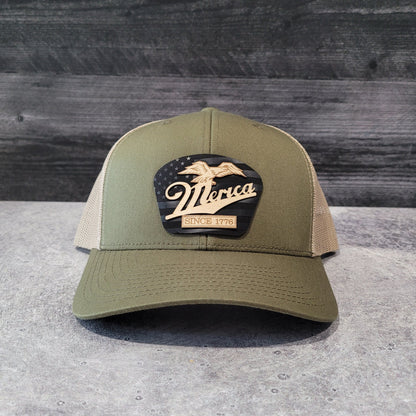 Merica Wooden Patch Hat