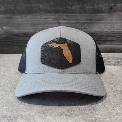 Florida Tropics Wooden Patch Hat