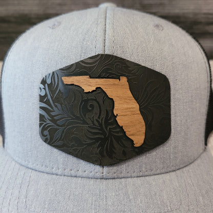 Florida Tropics Wooden Patch Hat