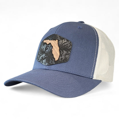 🌴Florida Tropics Wooden Patch Hat – Where Coastal Cool Meets Craftsmanship