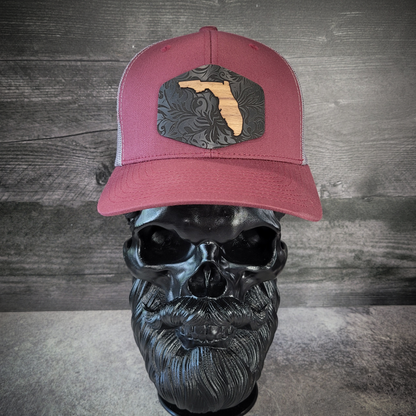 🌴Florida Tropics Wooden Patch Hat – Where Coastal Cool Meets Craftsmanship