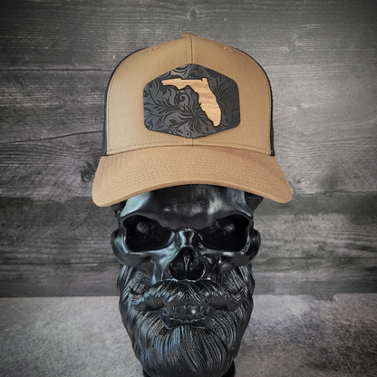 🌴Florida Tropics Wooden Patch Hat – Where Coastal Cool Meets Craftsmanship