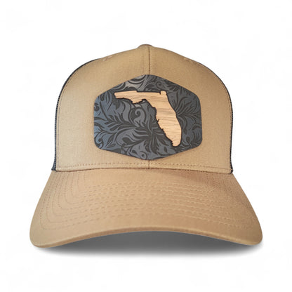 🌴Florida Tropics Wooden Patch Hat – Where Coastal Cool Meets Craftsmanship