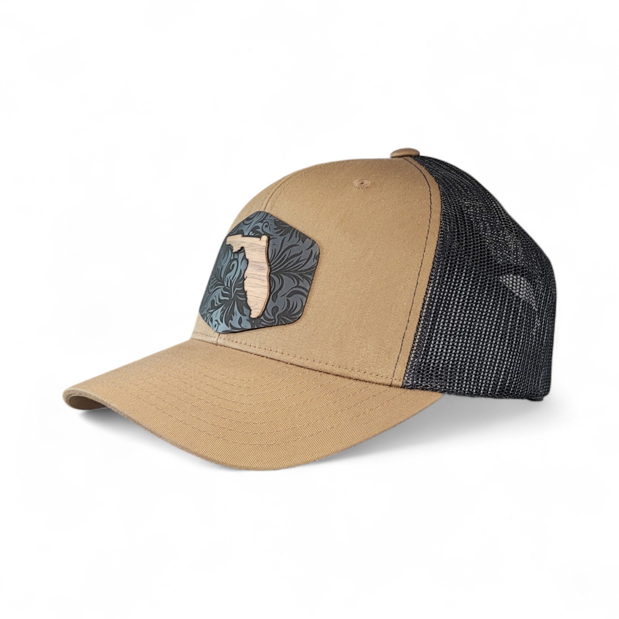 🌴Florida Tropics Wooden Patch Hat – Where Coastal Cool Meets Craftsmanship