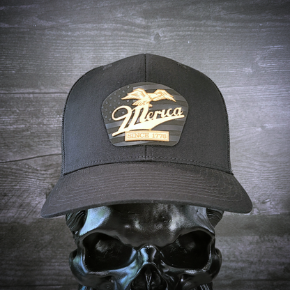 🦅 ‘Merica – Patriotic Wooden Patch Trucker Hat