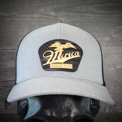🦅 ‘Merica – Patriotic Wooden Patch Trucker Hat