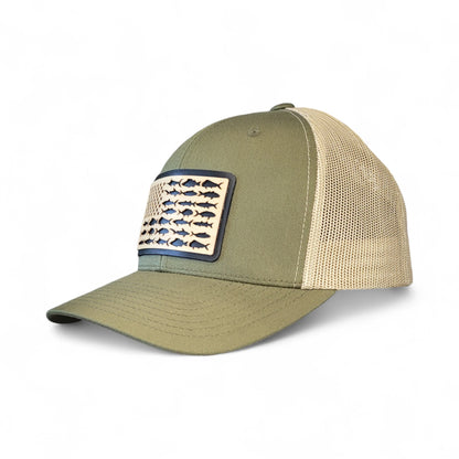 🎣 The American Angler – Wooden Patch Hat