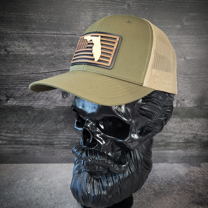 🌴Stars &Stripes: Florida Edition – Wooden Patch Hat