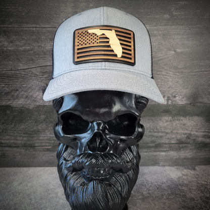 🌴Stars &Stripes: Florida Edition – Wooden Patch Hat
