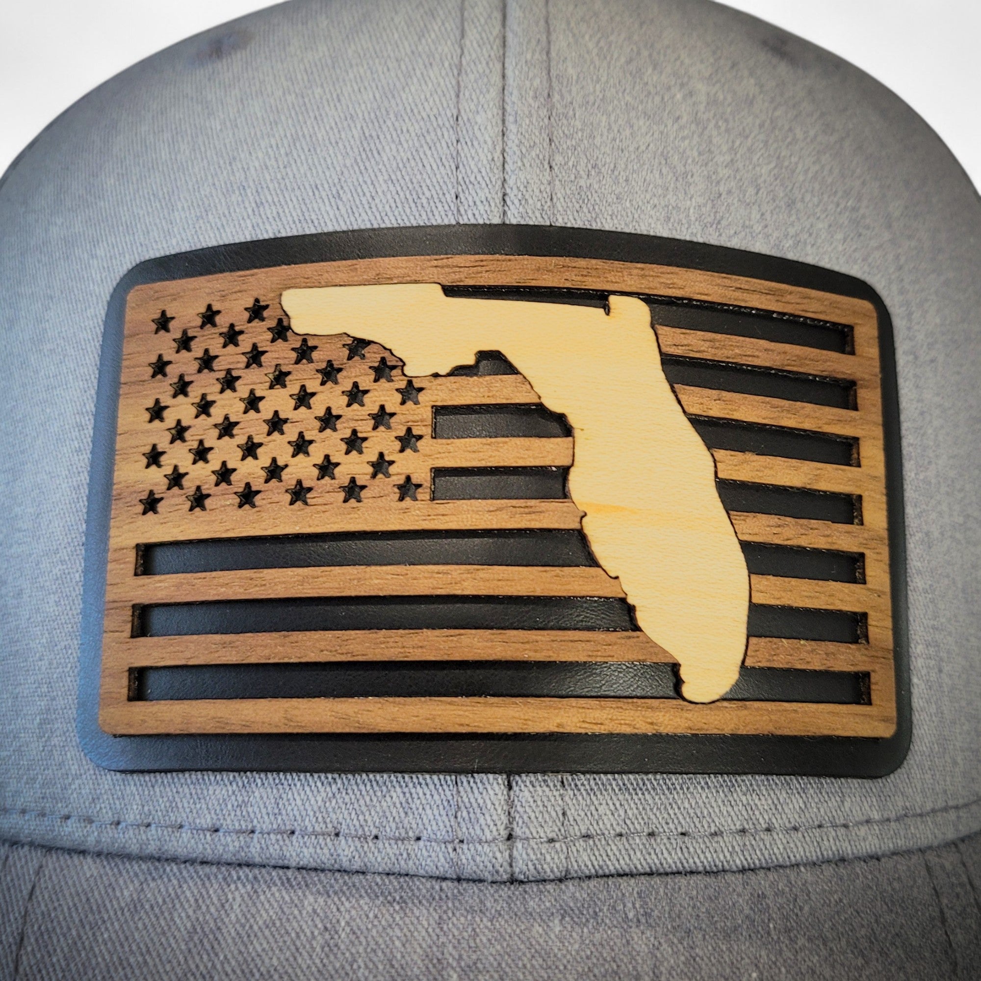 🌴Stars &Stripes: Florida Edition – Wooden Patch Hat