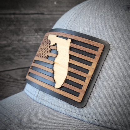 🌴Stars &Stripes: Florida Edition – Wooden Patch Hat