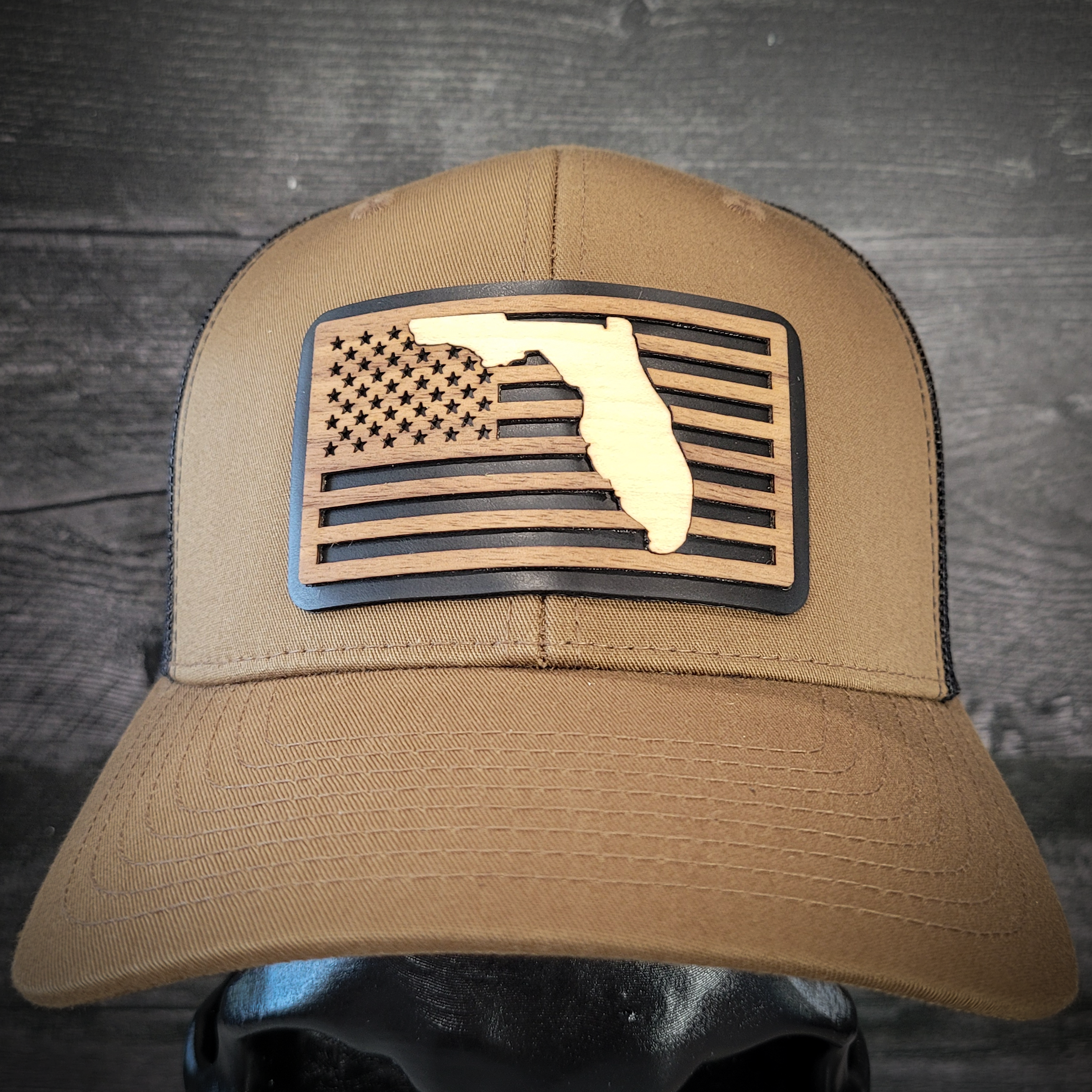 🌴Stars &Stripes: Florida Edition – Wooden Patch Hat