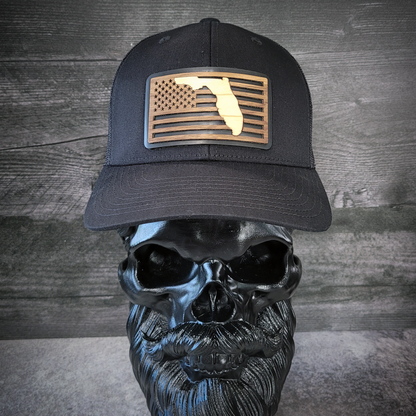 🌴Stars &Stripes: Florida Edition – Wooden Patch Hat