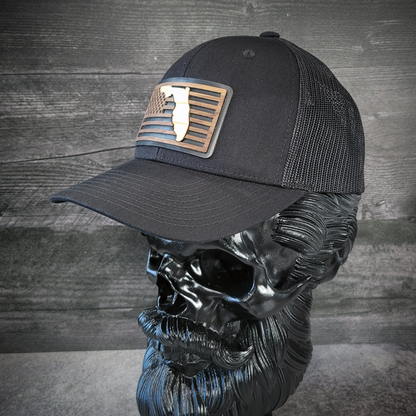 🌴Stars &Stripes: Florida Edition – Wooden Patch Hat