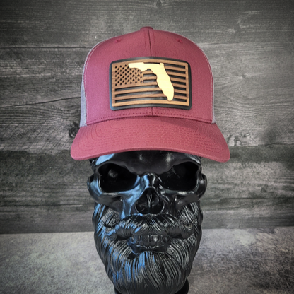 🌴Stars &Stripes: Florida Edition – Wooden Patch Hat