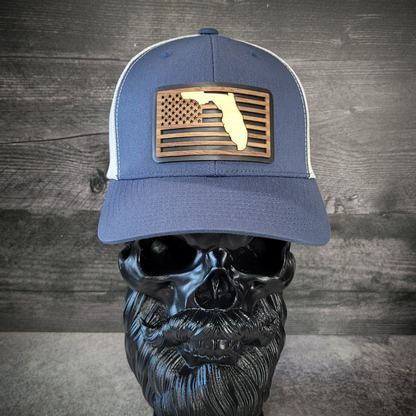 🌴Stars &Stripes: Florida Edition – Wooden Patch Hat