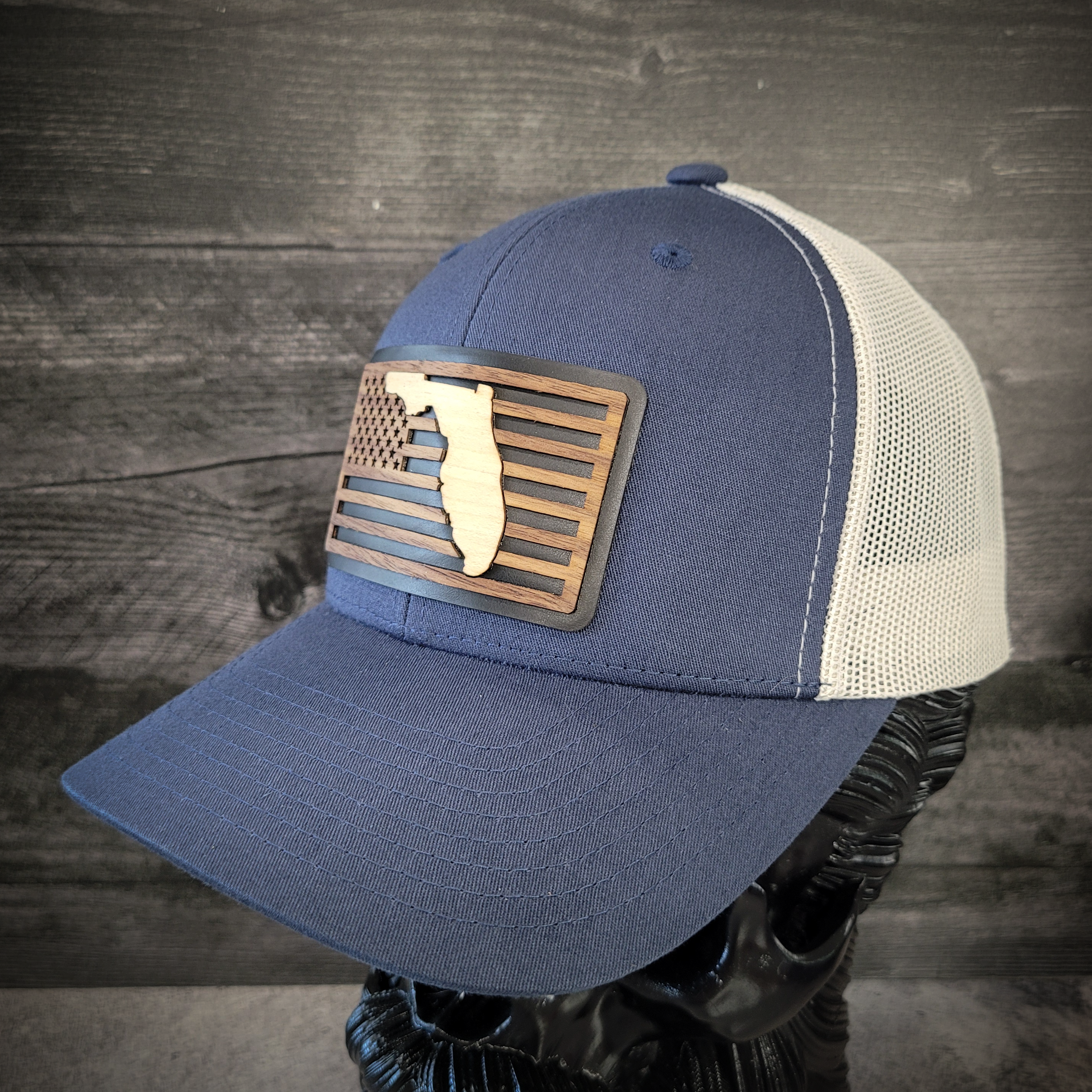 🌴Stars &Stripes: Florida Edition – Wooden Patch Hat