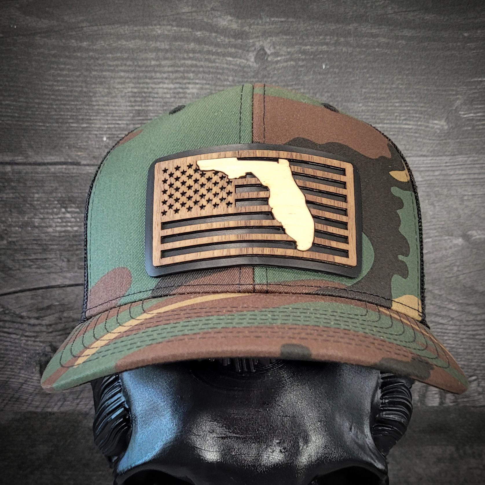🌴Stars &Stripes: Florida Edition – Wooden Patch Hat
