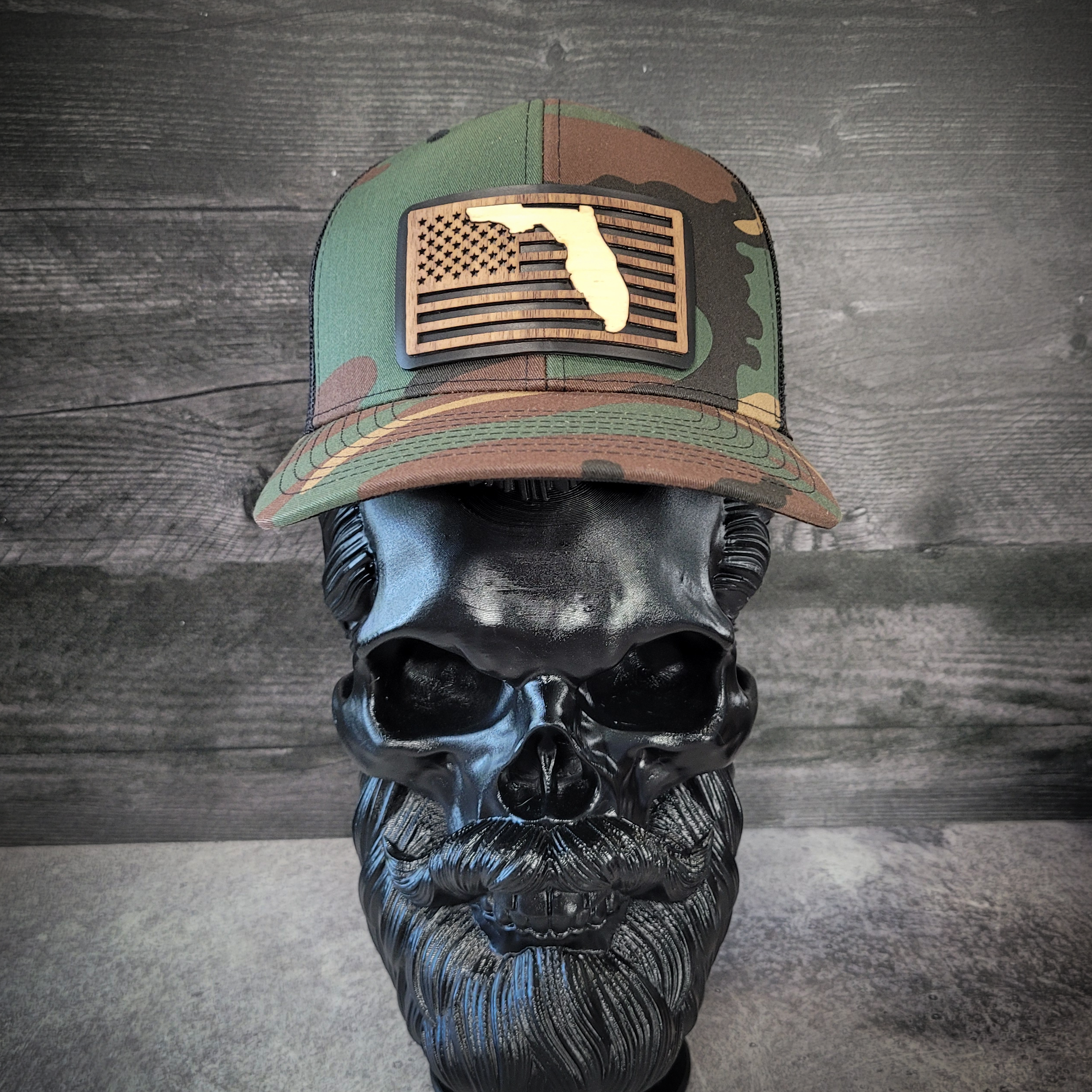 🌴Stars &Stripes: Florida Edition – Wooden Patch Hat