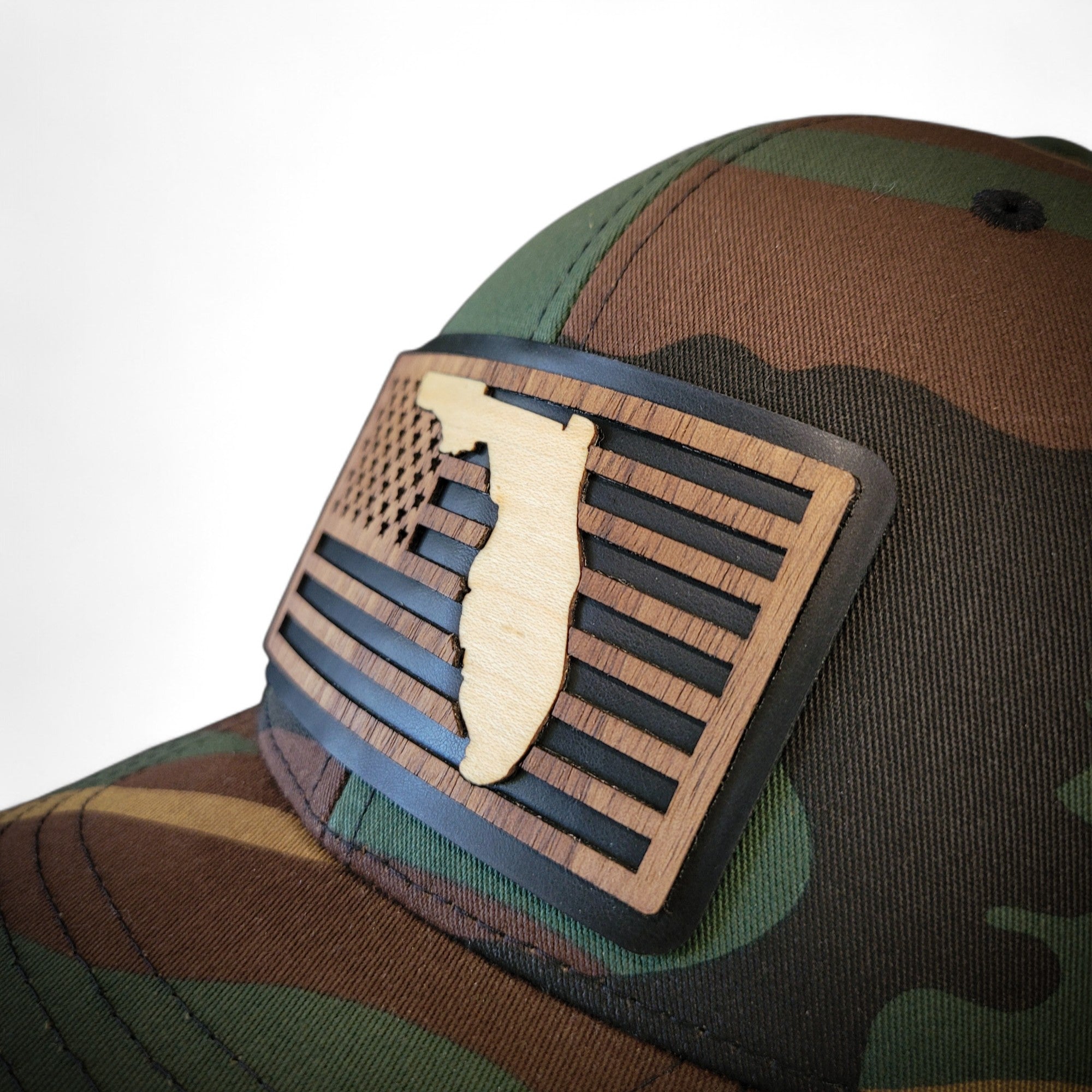 🌴Stars &Stripes: Florida Edition – Wooden Patch Hat