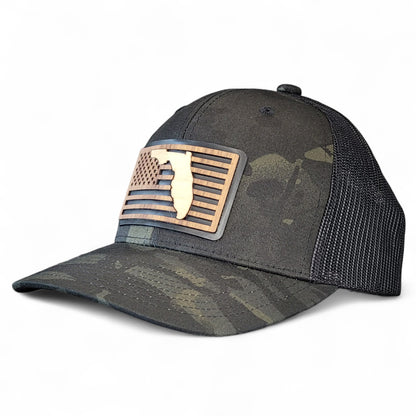🌴Stars &Stripes: Florida Edition – Wooden Patch Hat