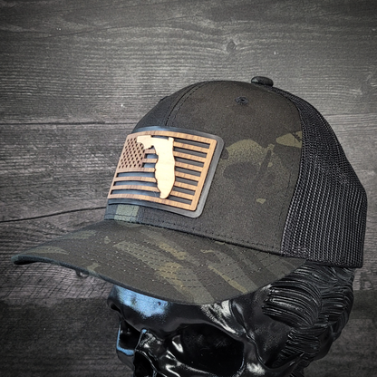 🌴Stars &Stripes: Florida Edition – Wooden Patch Hat
