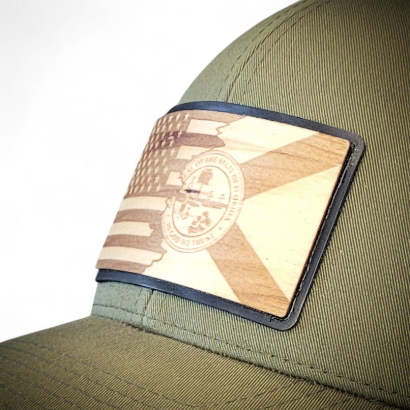 Florida Patriot Wooden Patch Hat