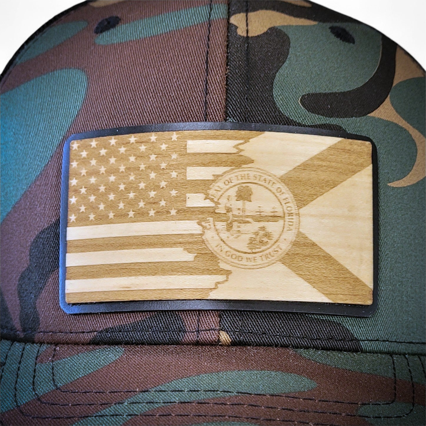 Florida Patriot Wooden Patch Hat