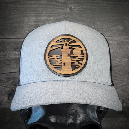 🌊🗺️ The Jupiter Lighthouse – Wooden Patch Trucker Hat