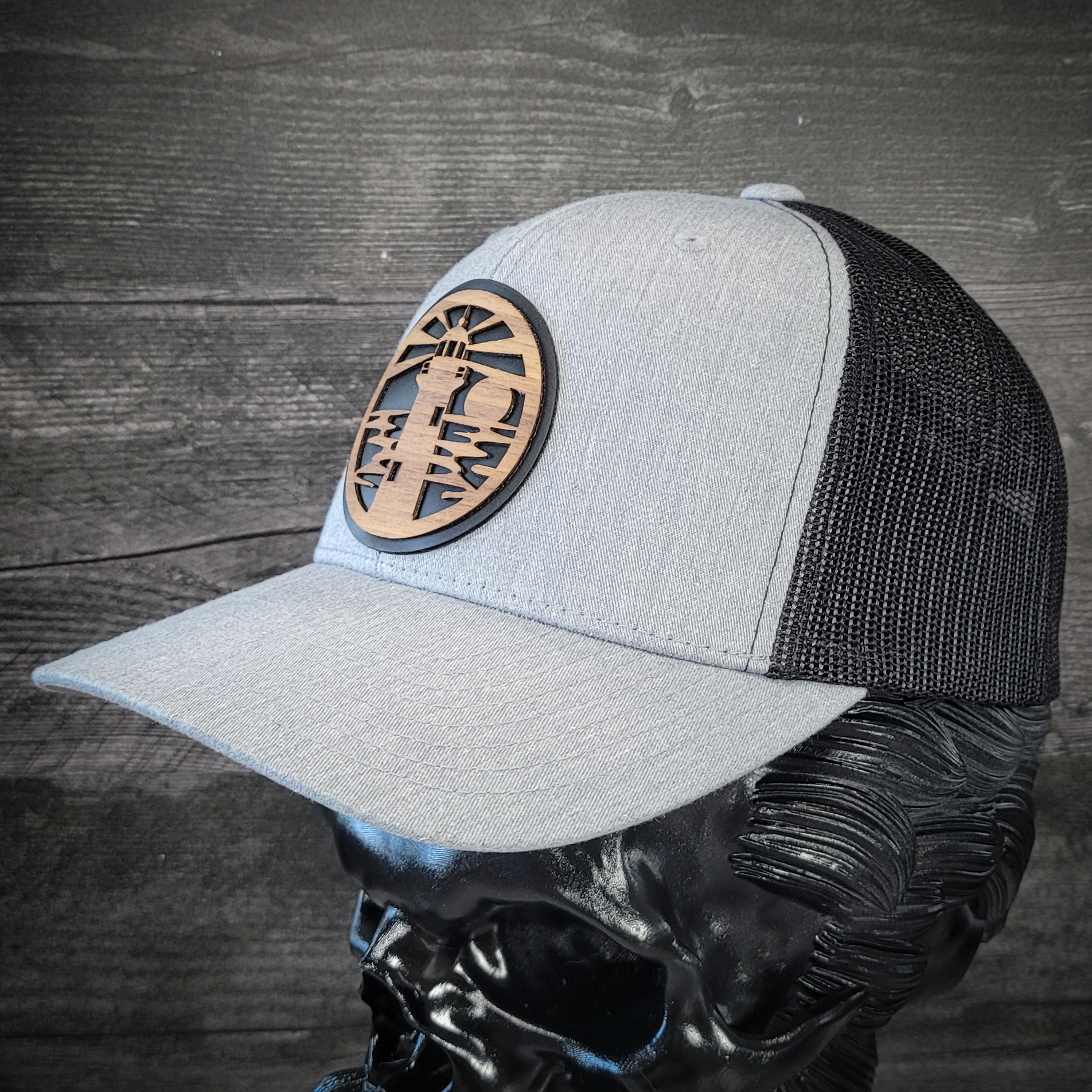 🌊🗺️ The Jupiter Lighthouse – Wooden Patch Trucker Hat