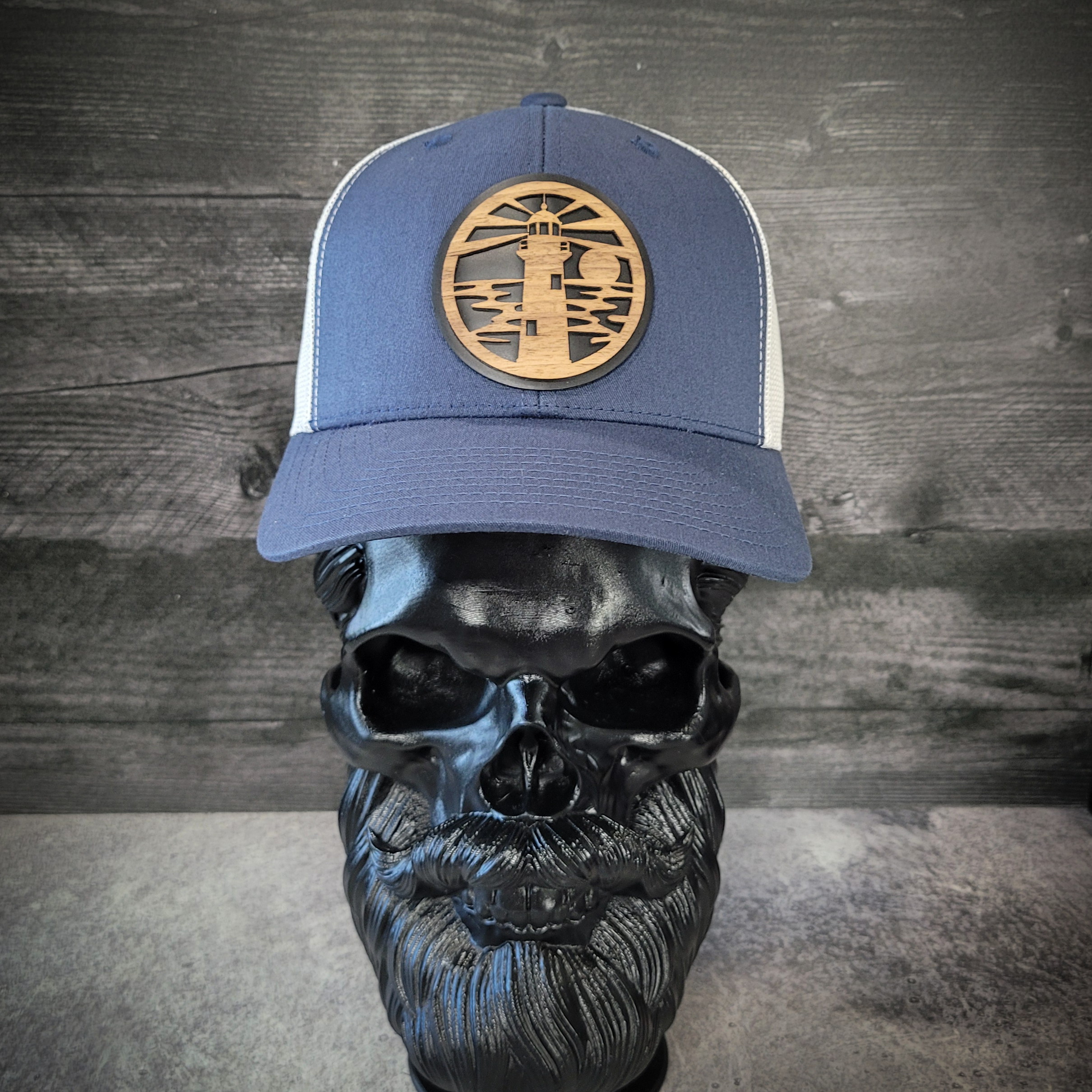 🌊🗺️ The Jupiter Lighthouse – Wooden Patch Trucker Hat
