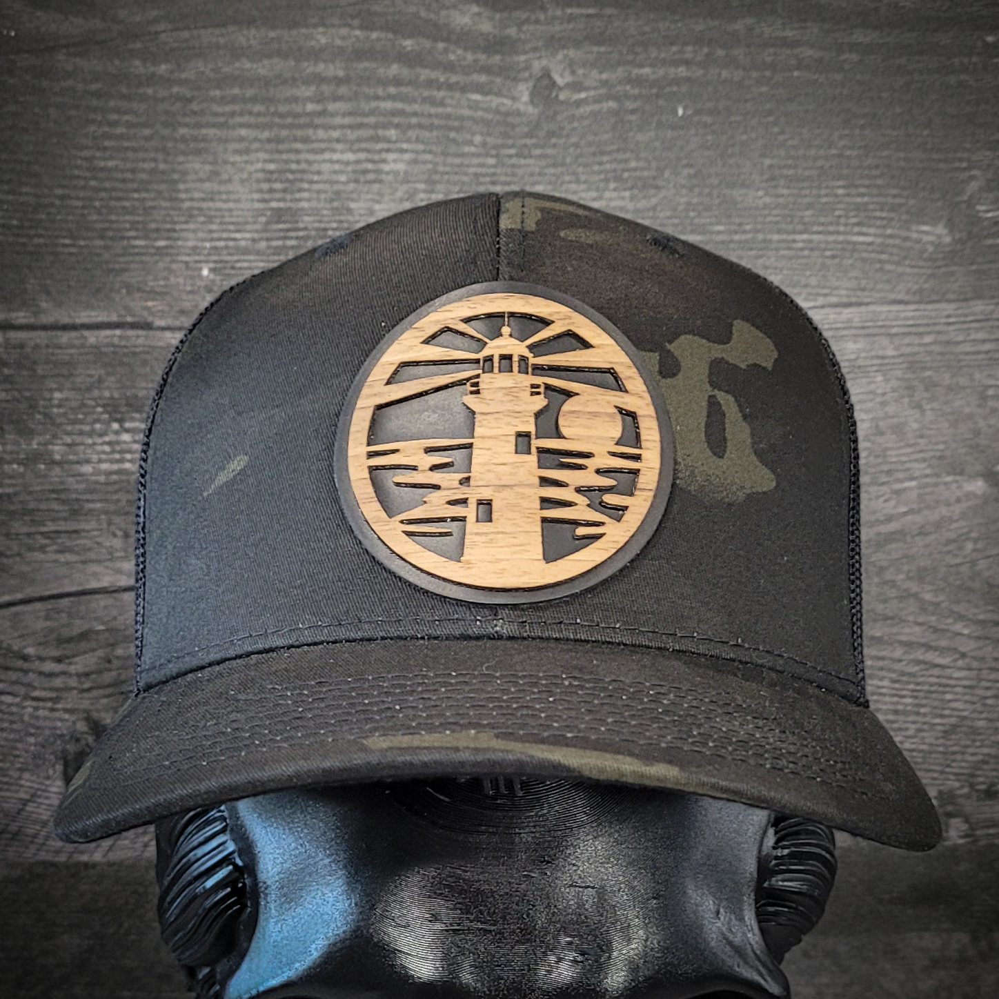 🌊🗺️ The Jupiter Lighthouse – Wooden Patch Trucker Hat