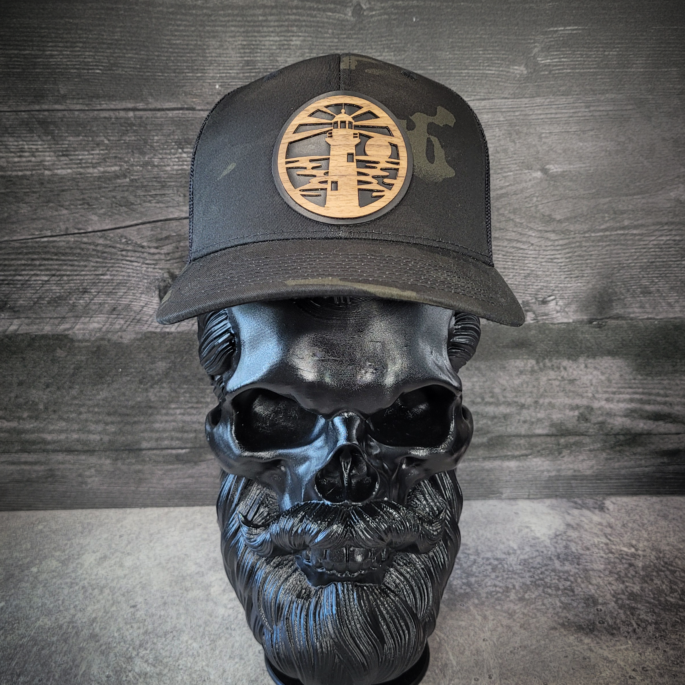 🌊🗺️ The Jupiter Lighthouse – Wooden Patch Trucker Hat