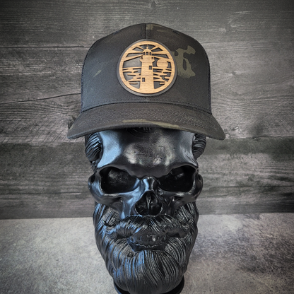 🌊🗺️ The Jupiter Lighthouse – Wooden Patch Trucker Hat