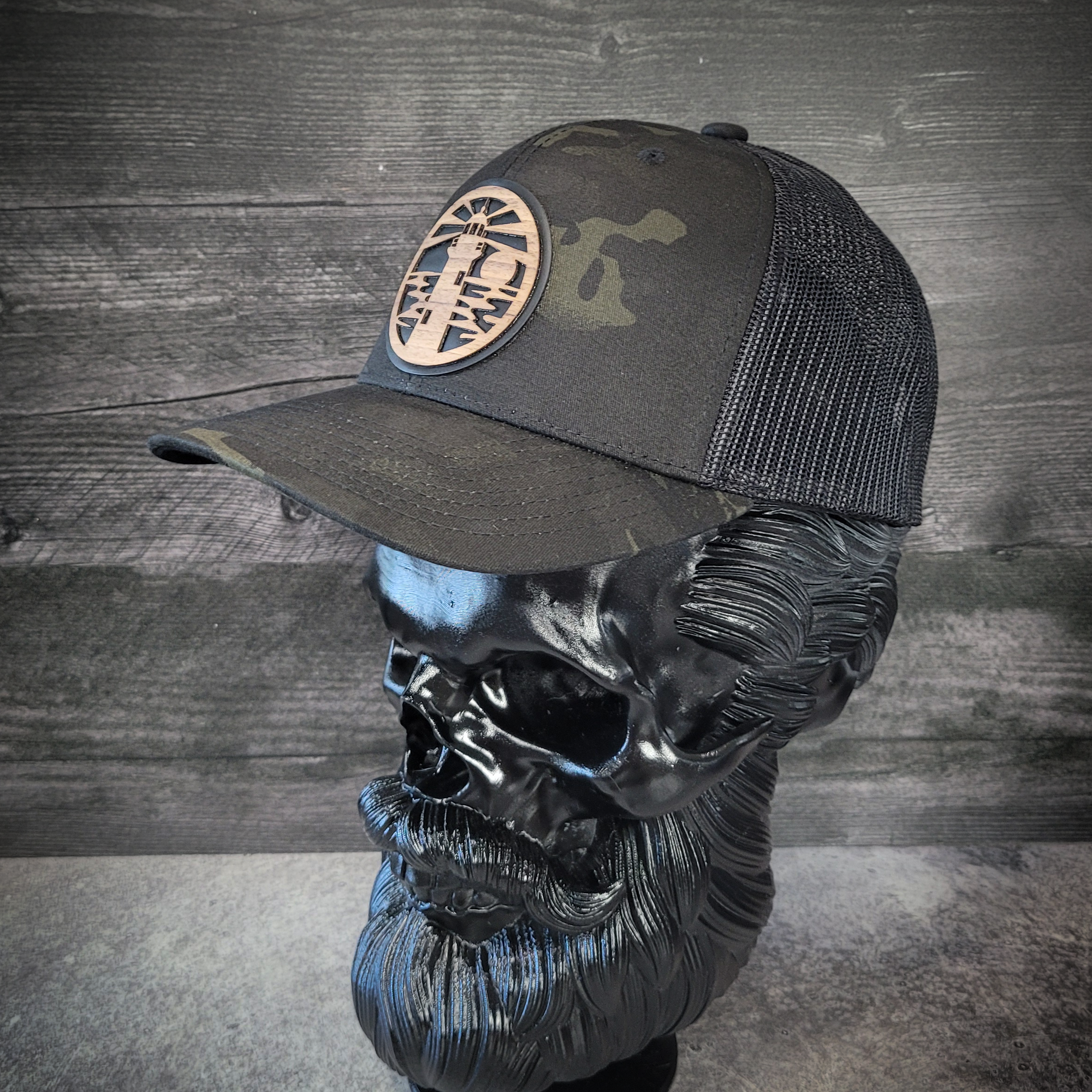 🌊🗺️ The Jupiter Lighthouse – Wooden Patch Trucker Hat