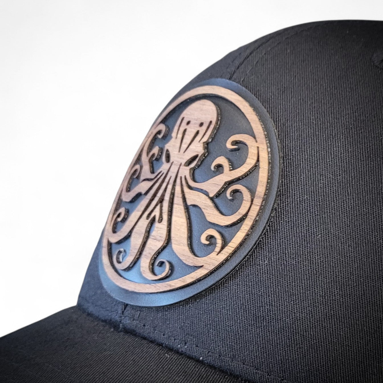 🐙 Octopus Wooden Patch Hat