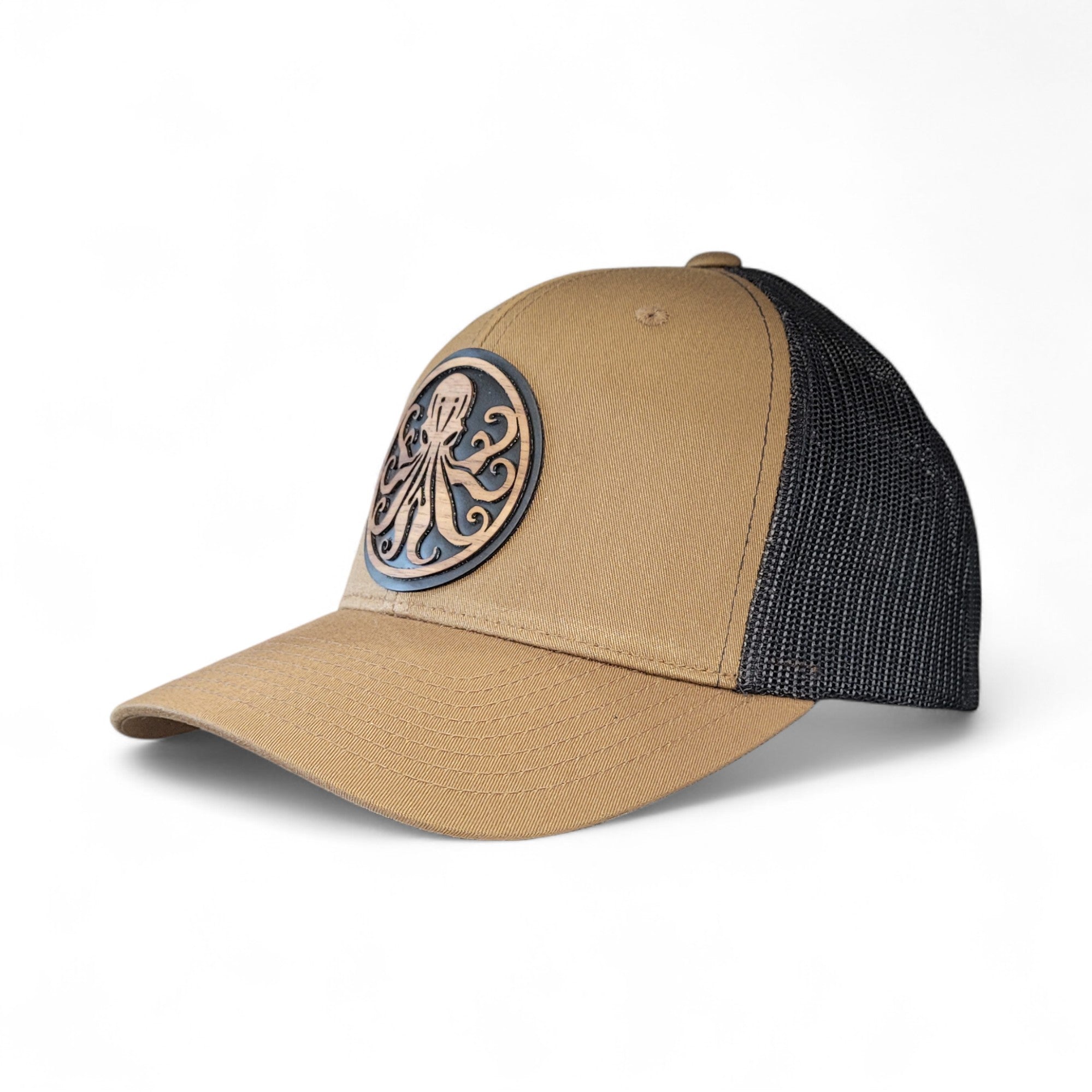 🐙 Octopus Wooden Patch Hat